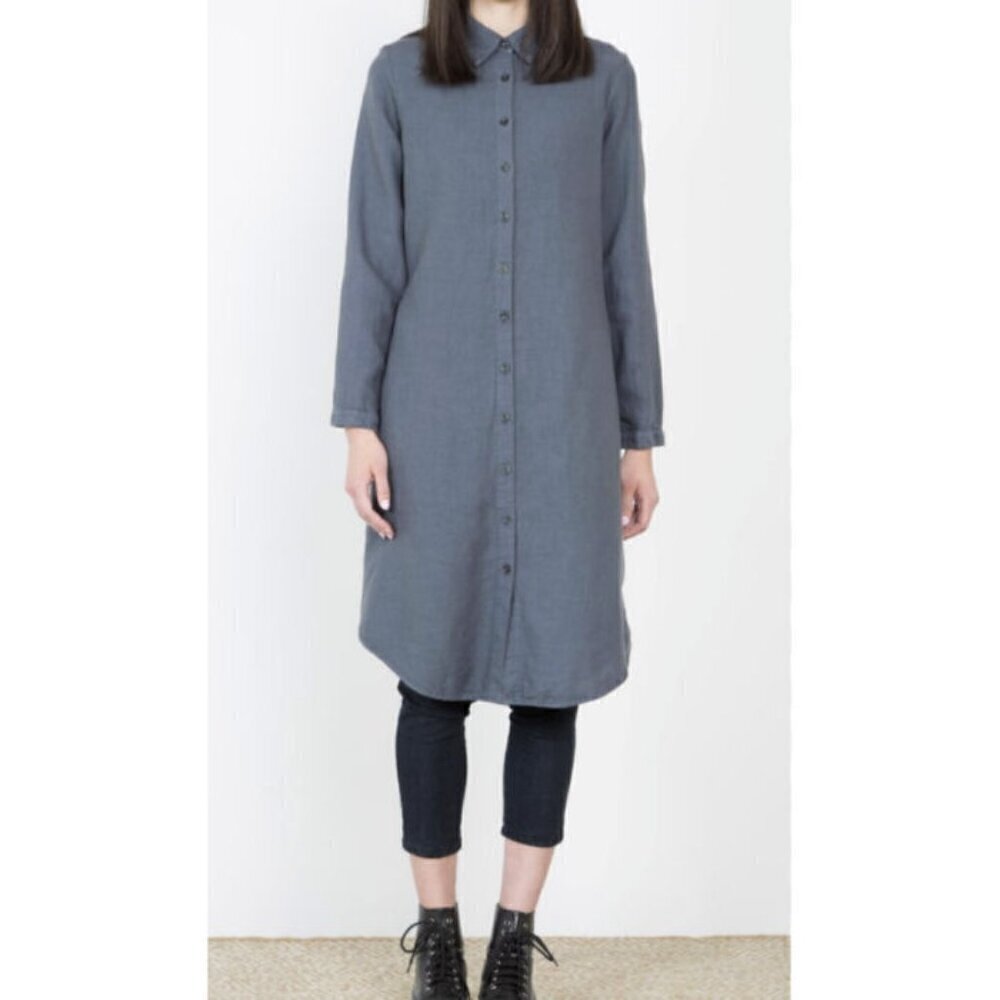 Prairie Underground Shirt Dress L Pockets Cotton Hemp Alternative Indie Grunge